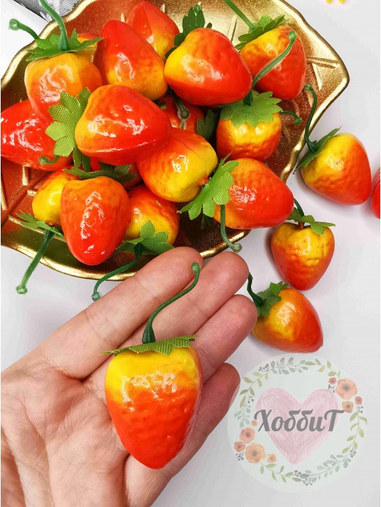 Клубника декоративная (муляж) 3,5см